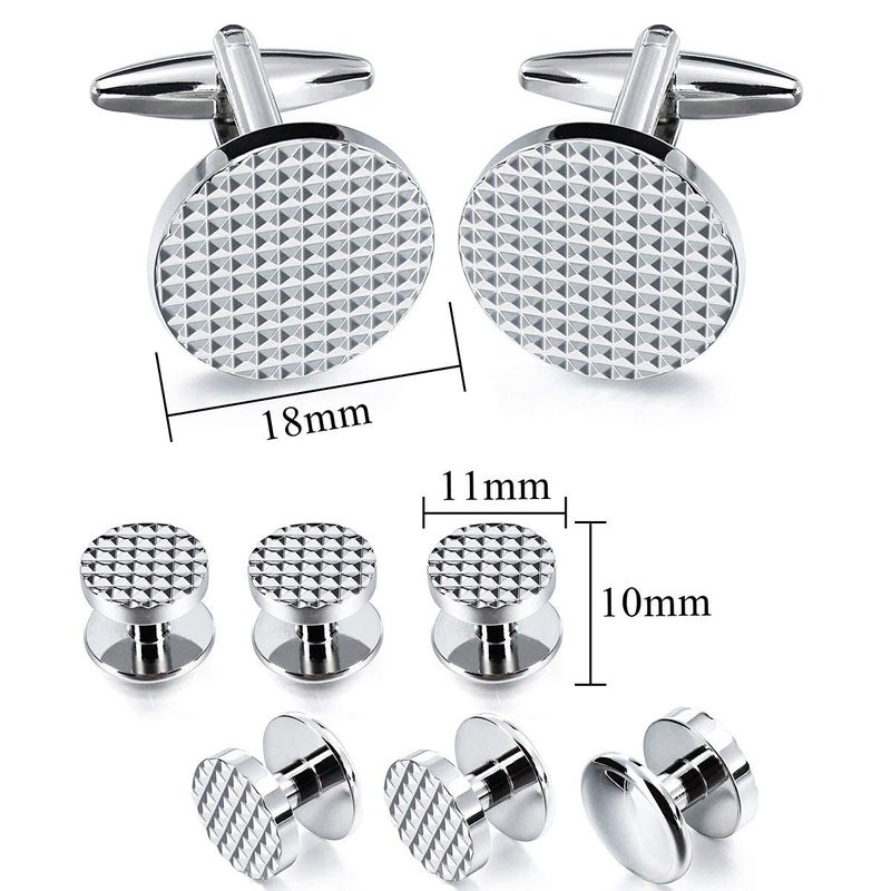 HAWSON Metal Cuff links mens and 6 Tux Studs Set,Tuxedo Shirt - Business Wedding Accessories - Image 4